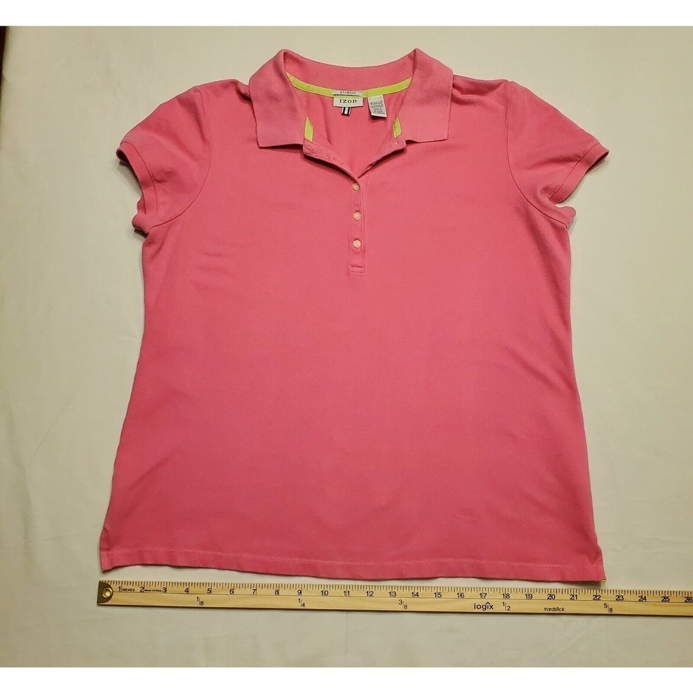 IZOD Womens Golf Polo Bright Pink Size XL Capped Logo Sleeve FX Cool Stretch - Picture 1 of 4